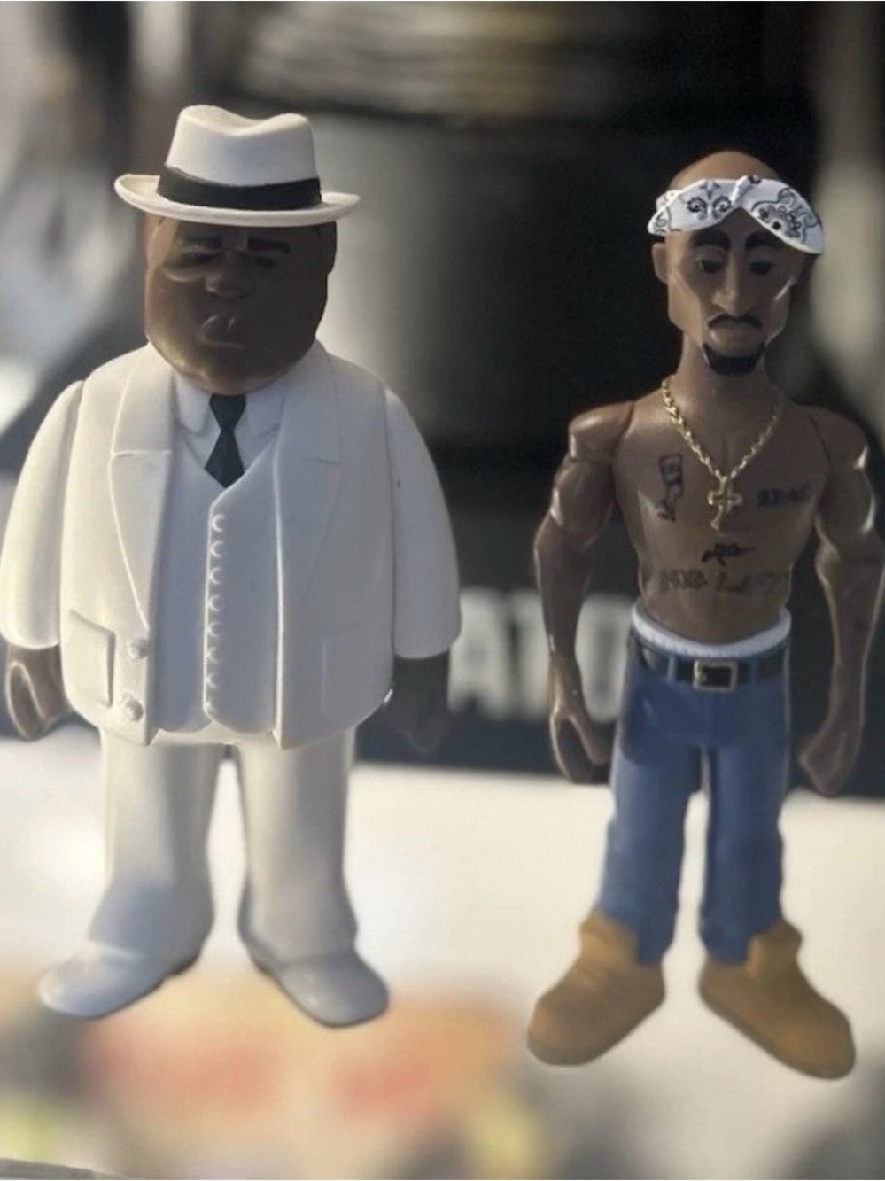 Notorious B.I.G & Tupac Shakur Vinyl Figures Music Theme  Set of 2